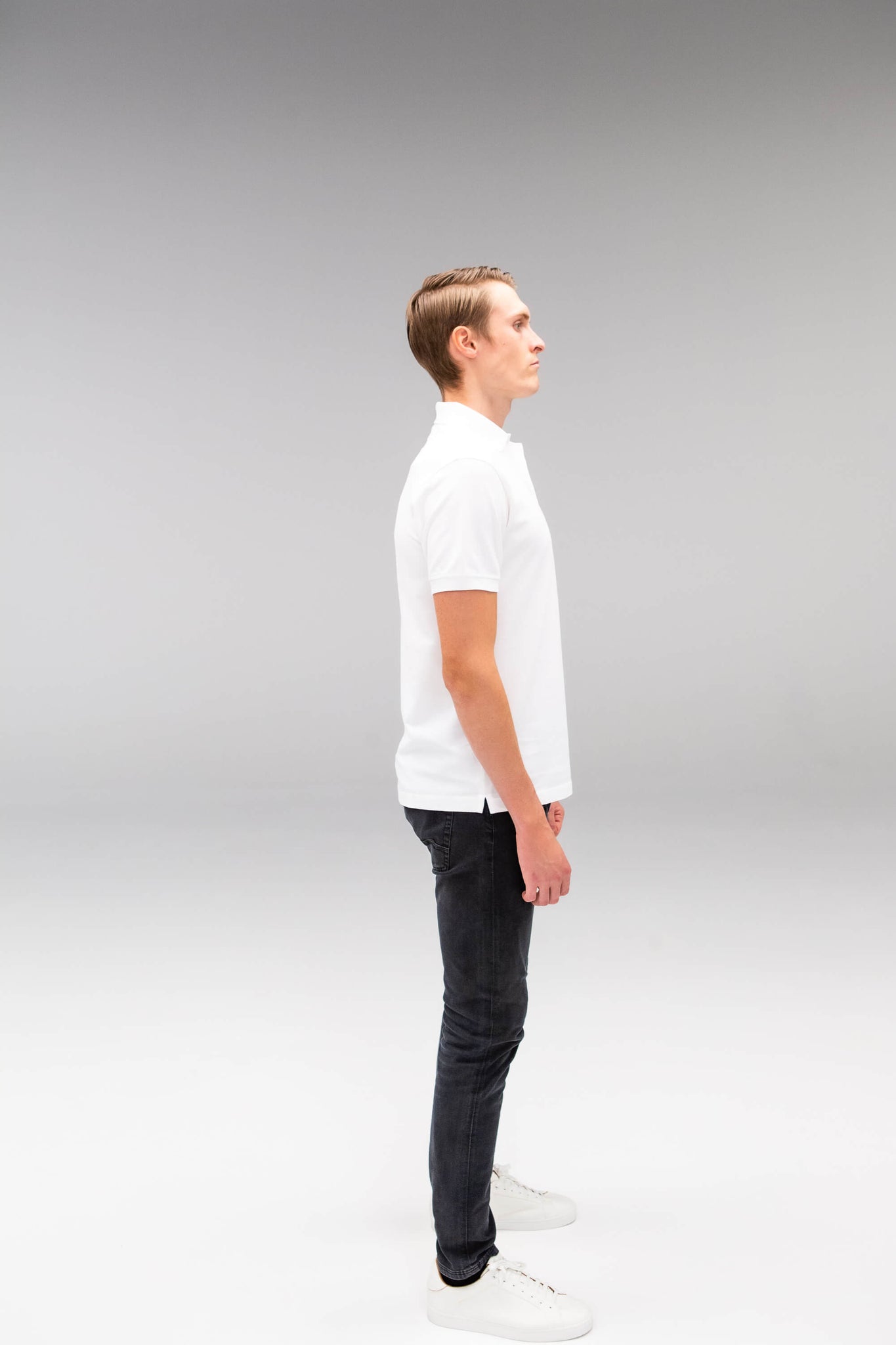 The Tall Piqué Polo - TALLFITS - Poloshirt in weiß für große Männer