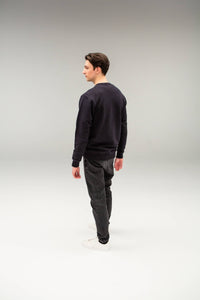 The Tall Sweatshirt - TALLFITS - Schwarzer Sweat-Pullover für lange Männer ab 2 Meter Rückansicht